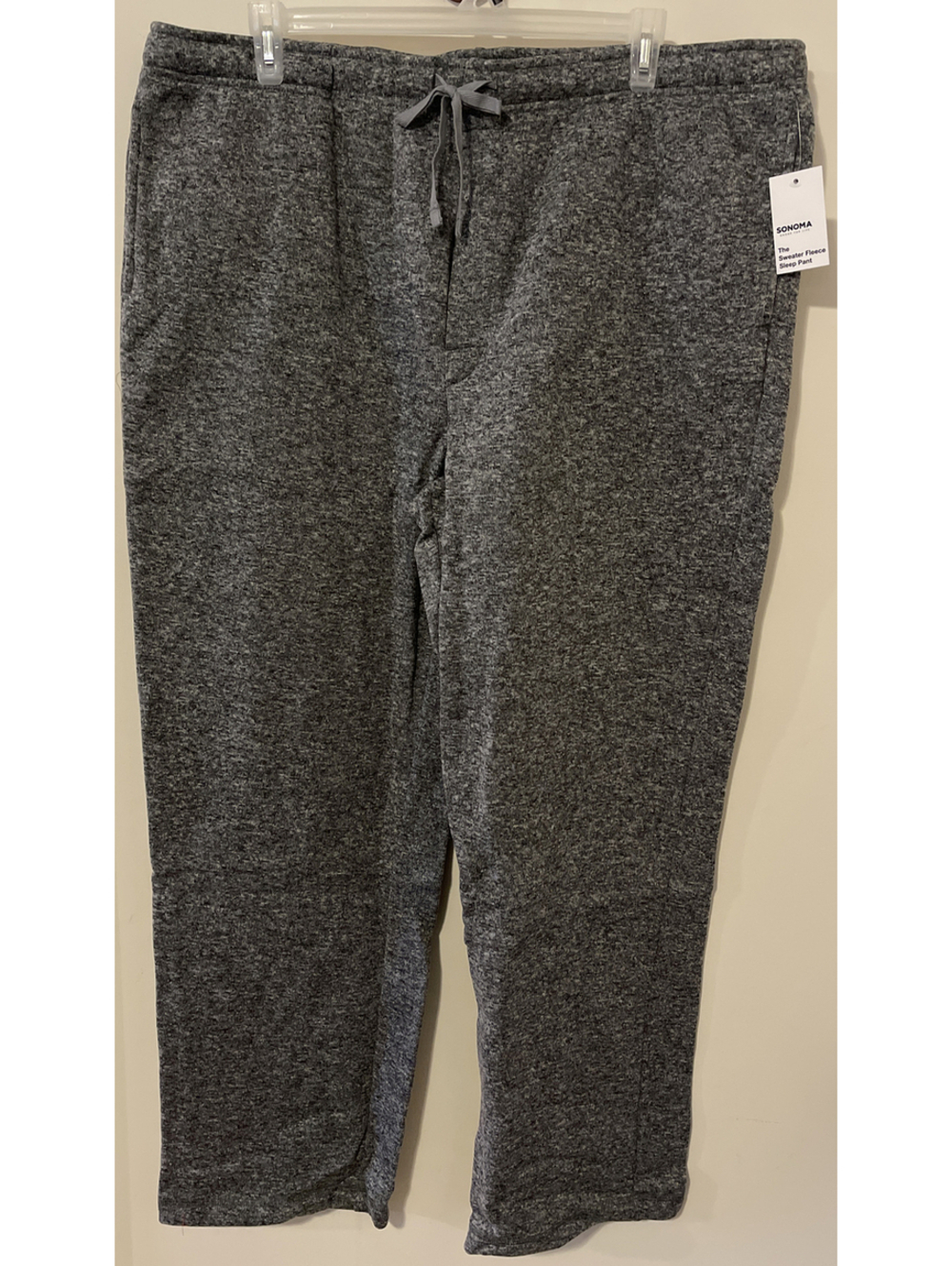 Sonoma Mens 2xl Tall Thick Gray Fleece Lounge Sweatpants w/Pockets NEW! A4441